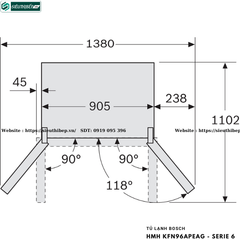 Tủ lạnh Bosch HMH KFN96APEAG - Serie 6 (Side by side - 605L)