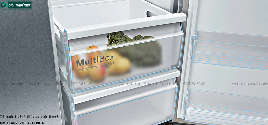 Tủ lạnh Bosch HMH KAN93VIFPG - Serie 4 (2 cánh - Side by side)