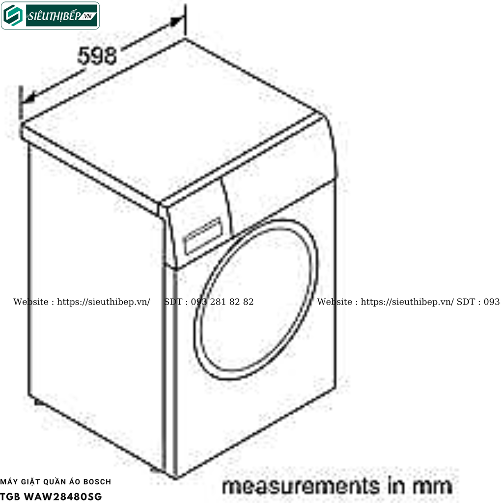 Máy giặt Bosch TGB WAW28480SG - Serie 8 (9Kg - Made in Germany)