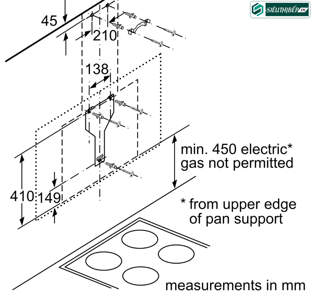 Máy hút mùi Bosch HMH DWF97RV60B - Serie 8 ( Áp tường kính vát - Kết nối Home Connect )