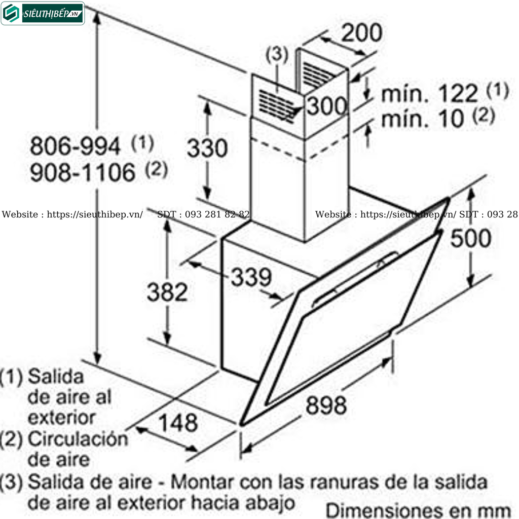 Máy hút mùi Bosch TGB DWK97JM60 - Serie 6 (Áp tường - Made in Germany)
