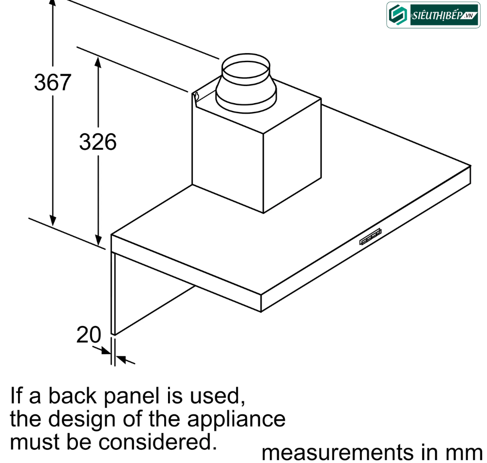 Máy hút mùi Bosch HMH DWB97DM50B - Serie 4 (Áp tường chữ T)