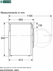 Máy sấy Bosch HMH WTX87MH0SG - Serie 8 (9Kg - Tụ hơi & bơm nhiệt)