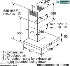 Máy hút mùi Bosch HMH DWB66DM50B - Serie 4 (Áp tường chữ T)