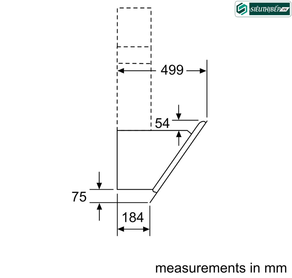 Máy hút mùi Bosch HMH DWK97JQ60B - Serie 6 (Áp tường kính vát)