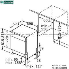 Máy rửa bát Bosch TGB SMU6ECS57E - Serie 6 ( Âm bán phần - Made in Germany)