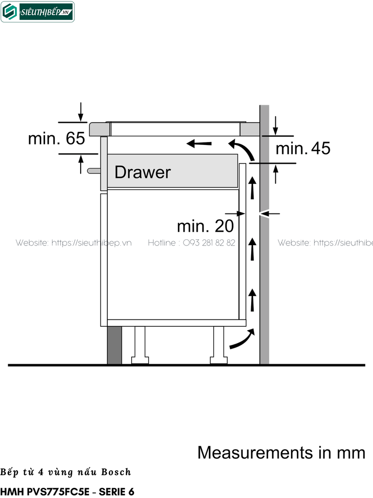 Bếp từ Bosch HMH PVS775FC5E - Serie 6 (4 vùng nấu - Made in Spain)