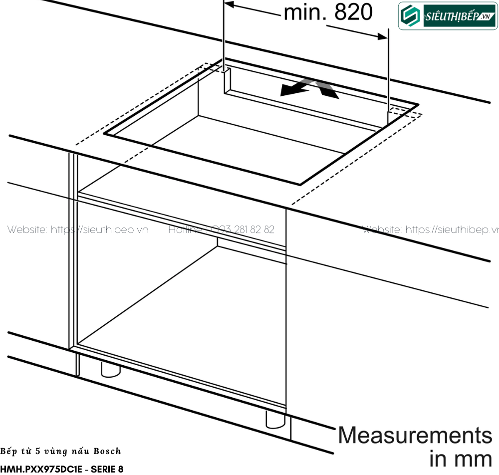 Bếp từ Bosch HMH PXX975DC1E - Serie 8 (5 vùng nấu - Made in Spain)