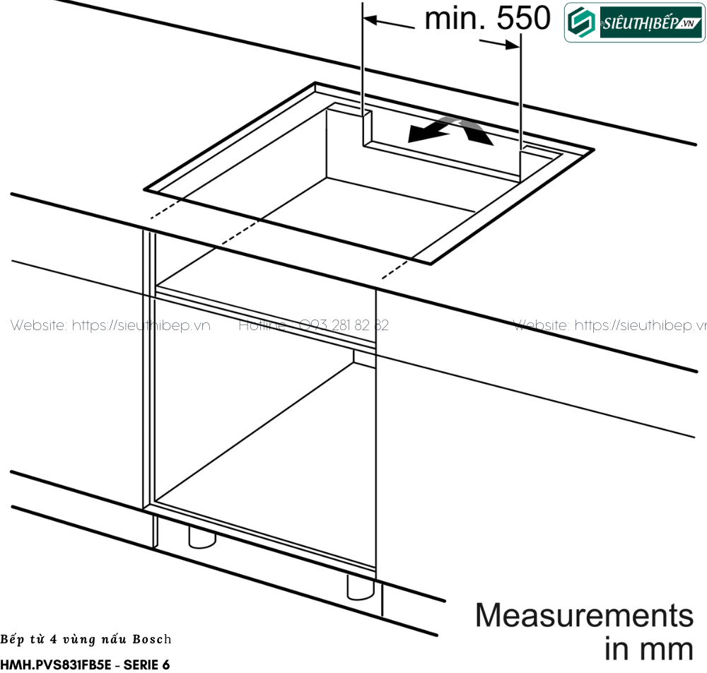 Bếp từ Bosch HMH PVS831FB5E - Serie 6 (4 vùng nấu - Made in Spain)