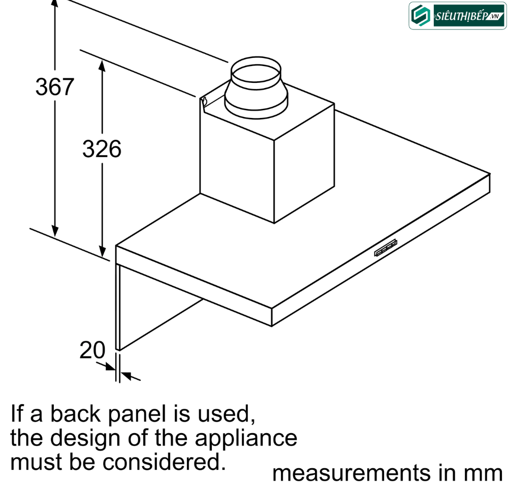 Máy hút mùi Bosch HMH DWB66DM50B - Serie 4 (Áp tường chữ T)