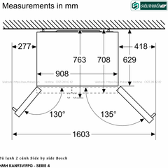 Tủ lạnh Bosch HMH KAN93VIFPG - Serie 4 (2 cánh - Side by side)