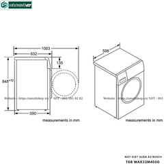 Máy giặt Bosch TGB WAX32M40SG - Serie 8 (10Kg - Made in Germany)