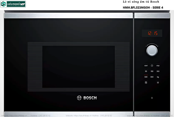 Lò vi sóng Bosch HMH BFL523MS0H - Serie 4 (20 Lít - Âm tủ)