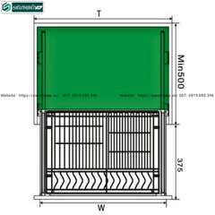 Giá bát đĩa tủ dưới Grob C1O304.083 (Mix Oval inox SUS304, xước mờ)