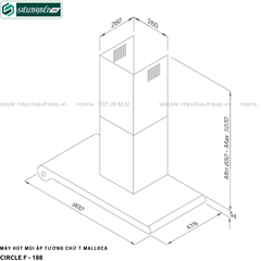 Máy hút mùi Malloca CIRCLE F - 188 (Áp tường - Chữ T)