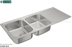 Chậu rửa bát Teka CLASSIC 2B 1D (2 hộc 1 bàn chờ - Made in Spain)