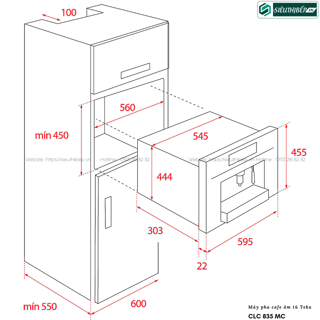 Máy pha cafe Teka CLC 835 MC (Âm tủ - Made in Portugal)