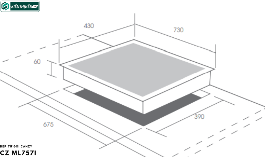 Bếp từ đôi Canzy CZ ML 757I Inverter tiết kiệm điện