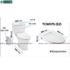 Bồn cầu 2 khối TOTO CS735DE2#XW (Nắp Rửa Cơ TCW07S)