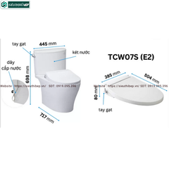 Bồn cầu 2 khối TOTO CS767RE2#XW (Nắp Rửa Cơ TCW07S)