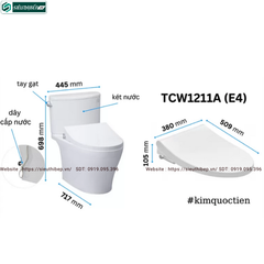 Bồn cầu 2 khối TOTO CS767RE4#XW (Nắp Rửa Cơ TCW1211A)