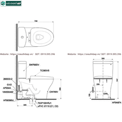 Bồn cầu 2 khối TOTO CS769DRT3#XW (Nắp Đóng Êm TC385VS)