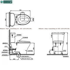 Bồn cầu 2 khối TOTO CS986GT2#XW (Nắp Đóng Êm TC393VS)
