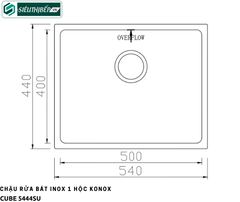 Chậu rửa bát Konox CUBE 5444SU (Inox 1 hộc)