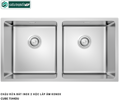 Chậu rửa bát Konox CUBE 7544DU (Inox 2 hộc đều)