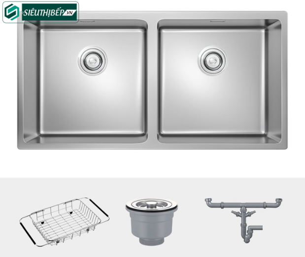 Chậu rửa bát Konox CUBE 8744DU / CUBE 8144DU (Inox 2 hộc đều)
