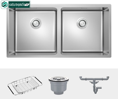 Chậu rửa bát Konox CUBE 8744DU / CUBE 8144DU (Inox 2 hộc đều)