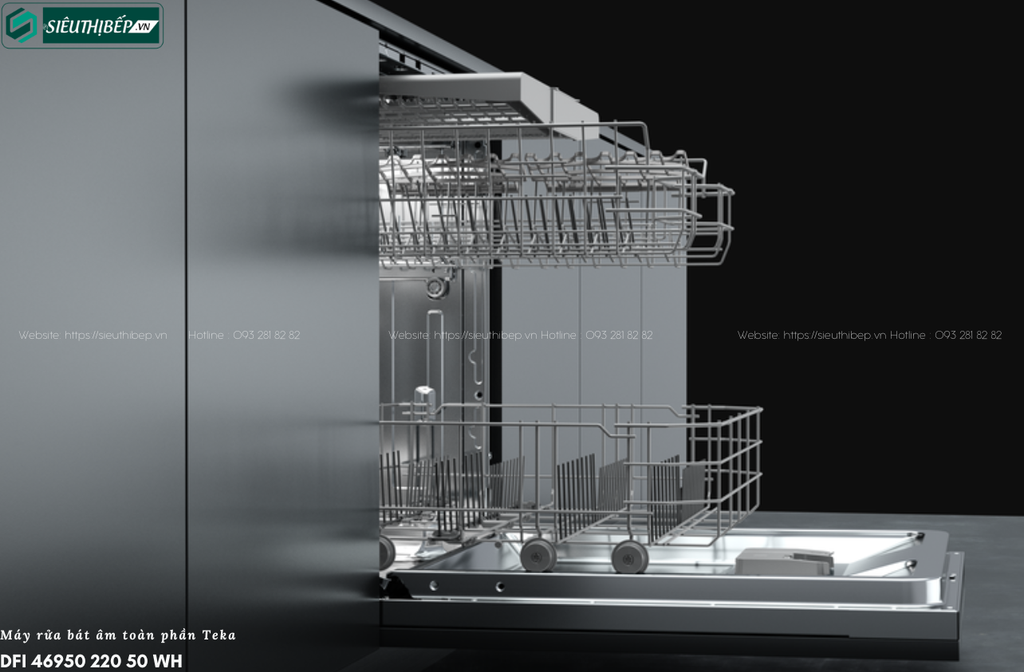 Máy rửa bát Teka DFI 46950 220 50 WH (Âm toàn phần - 15 bộ đồ ăn Châu Âu)