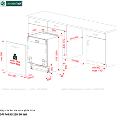 Máy rửa bát Teka DFI 76950 220 50 WH (Âm toàn phần - 15 bộ đồ ăn Châu Âu)