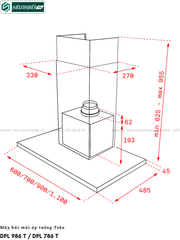 Máy hút mùi Teka DPL 986 T / DPL 786 T (Áp tường - Made in Portugal)