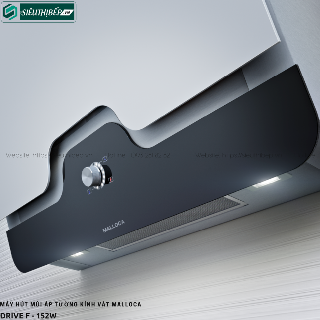 Máy hút mùi Malloca DRIVE F - 152W / DRIVE F - 152B (Áp tường - Kính vát)