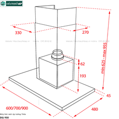 Máy hút mùi Teka DSJ 750 / DSJ 950 (Áp tường - Chữ T)