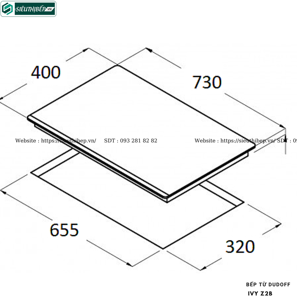 Bếp từ đôi Dudoff IVY Z2B (Made in Italy)