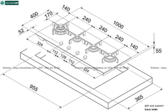 Bếp gas Dudoff GAIA 04M1 (4 vùng nấu - Made in Italy)