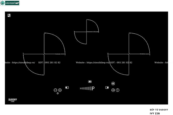 Bếp từ Dudoff IVY Z3B (3 vùng nấu - Made in Italy)