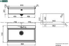 Chậu rửa bát Dudoff LAYER 86 (Inox, 1 hộc - Made in Italy)