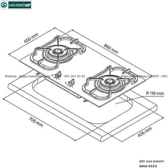 Bếp gas đôi Dudoff GAIA 02Z2 (Made in Italy)