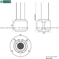Máy hút mùi Dudoff DESSY 40W (Đảo, treo độc lập - Made in Italy)