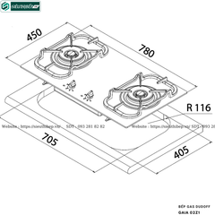 Bếp gas đôi Dudoff GAIA 02Z1 (Made in Italy)