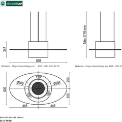 Máy hút mùi Dudoff ELIX 90SG (Đảo, treo độc lập - Made in Italy)