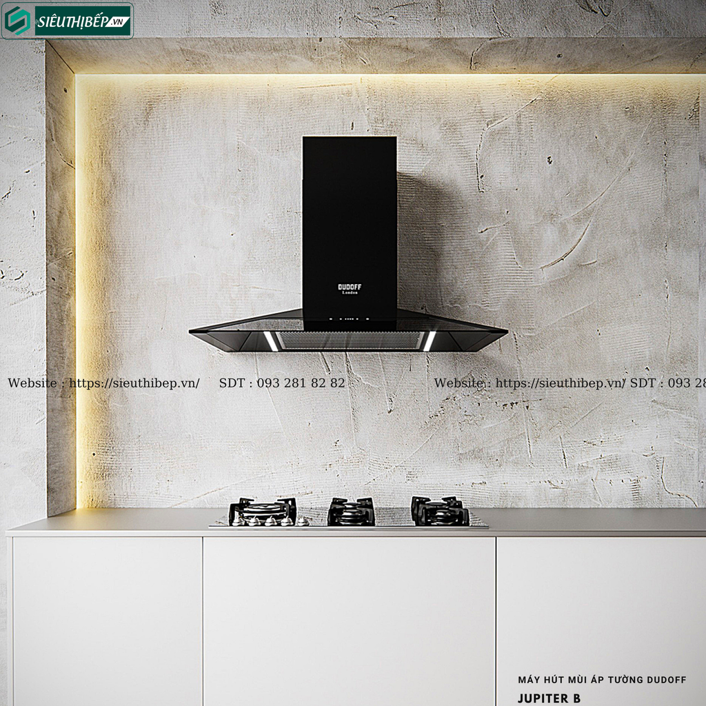 Máy hút mùi Dudoff JUPITER W / JUPITER B / JUPITER S (Áp tường, hình nón - Made in Italy)