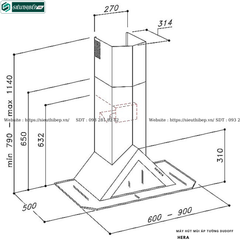 Máy hút mùi Dudoff HERA (Áp tường, Hình nón - Made in Italy)