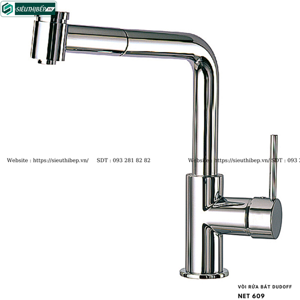 Vòi rửa bát Dudoff NET 609 (Mạ Chrome - Made in Italy)