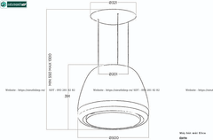 Máy hút mùi Elica ÉDITH (Đảo, treo độc lập - Made in Italy)