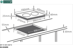 Bếp từ đôi Chef's EH - DIH890 - Nhập khẩu nguyên chiếc tại Đức