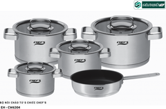 Bộ nồi chảo từ Chef's EH - CW6304 (Inox - 5 món)